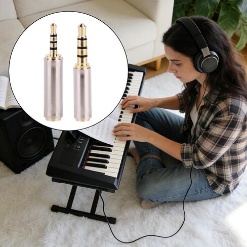 2pcs 2.5mm to 3.5mm & 3.5mm to 2.5mm Stereo/Mono Audio Adapters in Saudi Arabia