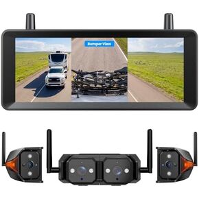 AUTO-VOX Wireless RV Backup Camera Bundle: Dual Lens Rear Camera with Side View Cameras, 7.2" HD Monitor, Triple Split View, IR Night Vision, DVR Ready for RV, Trailer, Motorhome, Camper in Saudi Arabia