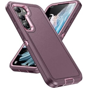 Designed for Samsung Galaxy S23 Plus Case 3 in 1 Military Grade Protective Case Cover Silicone Heavy Duty Rugged Shockproof for Galaxy S23 Plus Phone Case (Purple+Pink) in Saudi Arabia