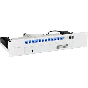 طقم حامل حامل IT RM-SR-T16 لجدران الحماية Sophos XGS 2100 وXGS 2300 وXGS 3100 وXGS 3300 وXGS 4300 وXGS 4500 - 2U، منافذ أمامية، إشارة فولاذية بيضاء (RM-SR-T16) in Kuwait