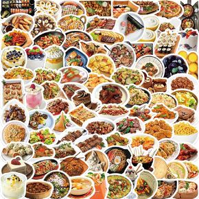 180Pcs Food Stickers Aesthetic Vinyl Stickers Cute,Waterproof,Trendy Stickers for Labels,Scrapbooking,Wedding Place Cards,Water Bottles,Laptop,Phone,Guitar,Luggage in Saudi Arabia
