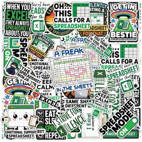 20PCS Excel Spreadsheet Stickers for Water Bottles, Laptop, Data Analyst Accountant Decals, Finance Office Worker Vinyl Sticker in Saudi Arabia