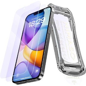 واقي شاشة NIMASO لهاتف iPhone 17e/16e/13 Pro/13/14، قطعتان من واقي الشاشة الزجاجي المقوى المقاوم للضوء الأزرق لهاتف iPhone 17e، إزالة الغبار تلقائيًا، تركيب فوري (6.1 بوصة) in Kuwait