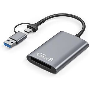 CFexpress Type B Card Reader with USB 3.2 (Gen 2) 10Gbps, Aluminum Shell, USB C and USB A 2-in-1, Compatible with Smartphones/Tablets/Laptops/Desktop PC in Saudi Arabia