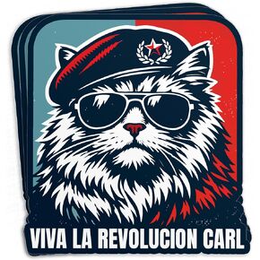 (3Pcs) Viva La Revolucion Carl Stickers - Funny Cat Princess Donut Dungeon Waterproof Vinyl Sticker for Laptop, Water Bottles, Phone, Kindle Merchandise Decor Decal Gifts 3 Inches in Saudi Arabia
