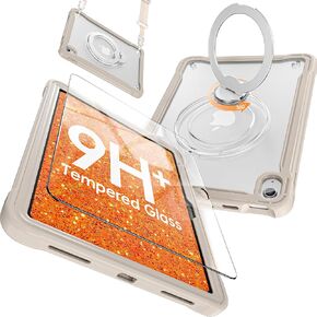 BATYUE Case for iPad (A16) 11th/10th Gen 11/10.9 inch - Built-in Tempered Glass Screen Protector, 360° Rotating Stand with Detachable Shoulder Strap & Kickstand Handle, Slim Rugged Shockproof Cover in Saudi Arabia