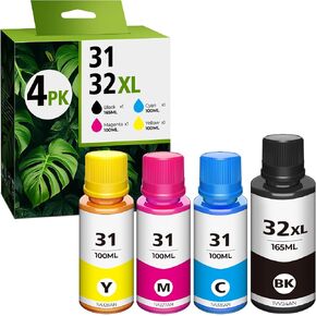 31 32XL Black Ink Bottle Set for Smart Tank 5101 7602 6001 Ink Refill, Compatible with HP 31 Ink 32XL Black Ink Bottle for Smart Tank 5101 5000 5102 7301 7001 5103 Plus 651 551 570 455 450 Printer in Saudi Arabia