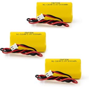 JINTION 3.6V 1000mAh AA Ni-Cd Exit Sign Emergency Light Battery Pack Replacement Compatible with Exitronix 10010037 Unitech 6200RP Dantona CUSTOM-318 OSA230 Lowes 253799 in Kuwait