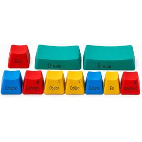 10-Piece Multi-Color MacOS Keycap Set Compatible with Keychron K2/V1, Das Keyboard 4, and Ducky One 3 Mac Layout MX Switch Replacements in Saudi Arabia