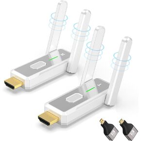 جهاز إرسال HDMI لاسلكي و4 أجهزة استقبال، 500 قدم/150 متر، توصيل وتشغيل 2.4 جيجا+5 جيجا، نقل الصوت والفيديو بدقة 1080 بكسل، مناسب لأجهزة الكمبيوتر المحمولة وأجهزة الكمبيوتر المكتبية وصناديق التلفزيون وأجهزة العرض إلى الشاشات in Kuwait