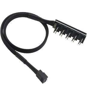 2PCS 1 to 5 PWM PC Case Fan Hub 1 Channel to 5 Channels Self Adhesive Electronic Power Extension Cable for PC CPU Motherboard Cooling Case 40cm Black in Saudi Arabia