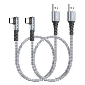 Short USB A to USB C Cable 90 Degree 1.5ft 2Pack,Right Angle USB C Cable in Kuwait