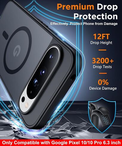 SPIDERCASE Magnetic for Google Pixel 10/Pixel 10 Pro Case, Black in Saudi Arabia