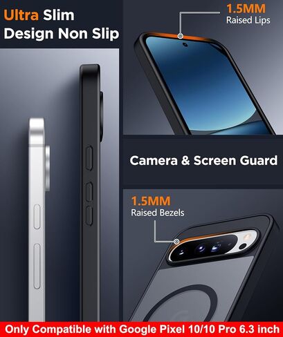 SPIDERCASE Magnetic for Google Pixel 10/Pixel 10 Pro Case, Black in Saudi Arabia