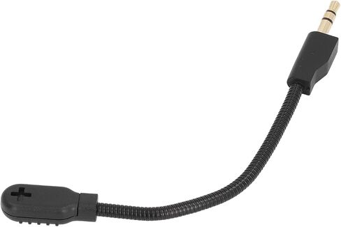 Diyeeni Replacement Gaming Headset Microphone 3.5mm Gold Plated Plug Detachable Boom Mic, Clear Sound Omnidirectional with Foam Cover, 360° Rotatable Jack Plug and Play for Lost or in Saudi Arabia