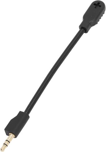 Diyeeni Replacement Gaming Headset Microphone 3.5mm Gold Plated Plug Detachable Boom Mic, Clear Sound Omnidirectional with Foam Cover, 360° Rotatable Jack Plug and Play for Lost or in Saudi Arabia