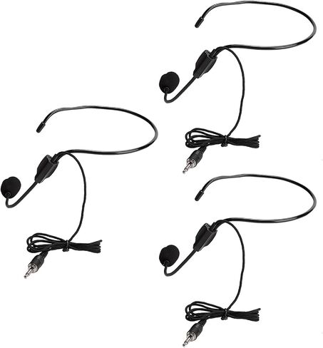 Yoidesu 3.5mm Wired Headset Microphone Uni Directional with Anti Noise, 3 Pack Headset Mic for Clear Sound Quality, Hands Free Microphone for Lecture Teaching Speech Shopping Guide in Saudi Arabia