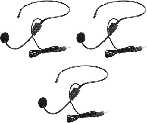 Yoidesu 3.5mm Wired Headset Microphone Uni Directional with Anti Noise, 3 Pack Headset Mic for Clear Sound Quality, Hands Free Microphone for Lecture Teaching Speech Shopping Guide in Saudi Arabia