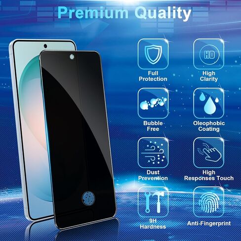 2 Pack for Galaxy S26 5G Privacy Screen Protector - Privacy Flim [Fingerprint Unlock Support] - Camera Lens Tempered Glass - Installation Tool - 28 Degree Anti Spy - Bubble Free in Saudi Arabia