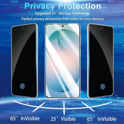 2 Pack for Galaxy S26 5G Privacy Screen Protector - Privacy Flim [Fingerprint Unlock Support] - Camera Lens Tempered Glass - Installation Tool - 28 Degree Anti Spy - Bubble Free in Saudi Arabia