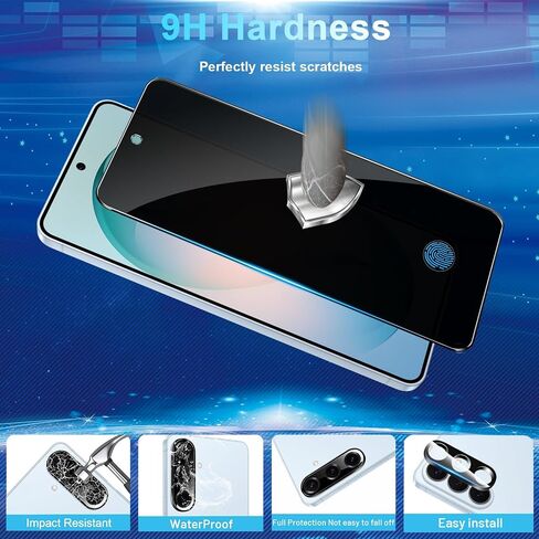2 Pack for Galaxy S26 5G Privacy Screen Protector - Privacy Flim [Fingerprint Unlock Support] - Camera Lens Tempered Glass - Installation Tool - 28 Degree Anti Spy - Bubble Free in Saudi Arabia