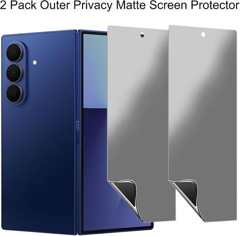 2 Pack Privacy Matte Front Screen Protector For Samsung Galaxy Z Fold 7,2 Pack Anti-Spy Anti Glare Inner Film+2X Camera Lens Protector Accessories in Saudi Arabia