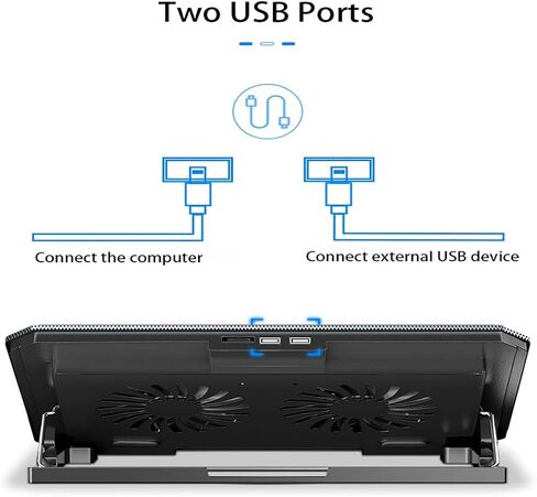Laptop Cooling Pads Large Size for 12-16 Inch Notebook Silent Gaming Cooler Wind Speed Adjustable Stand in Saudi Arabia