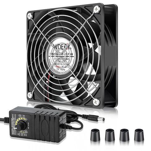 120mm x 38mm AC Powered Computer Cooling Fan with 110V-240V Variable Speed Controller for Reptile Terrarium, Greenhouse, Electronics Cabinet, DVR & PlayStation Ventilation in Saudi Arabia