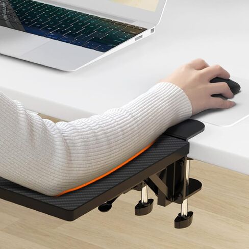 Desk Arm Rest Table Extender Wrist Forearm Elbow Support Computer Desk Extension Collapsible for Square Tabletop - Carbon Fiber 9.45" x 7.87" in Saudi Arabia