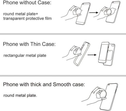 Magnetic Phone Mounts 3 Pack with 3M Adhesive. Black Flat Cell Phone Holder for Car Dashboard, Truck, Wall, Mirror, Table. Universal Low Profile Stick on Magnet Set for Tablet, Smartphone, Keys. in Saudi Arabia
