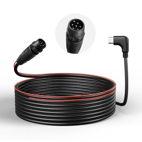 WOLFBOX 50ft Threaded 6-Pin USB-C Rear Camera Replacement Cable, IP67 in Saudi Arabia