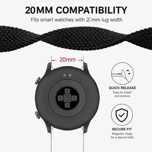 20MM Braided Stretchy Band Compatible with DR03 DR06 DR05 Watch Bands Fitpolo/TOOBUR/FQQ/BlazeChip DR06, Keeponfit DR05, YMZ/KIBFLE DR03, Soft Elastic Strap Bracelet Wrist Bands in Saudi Arabia