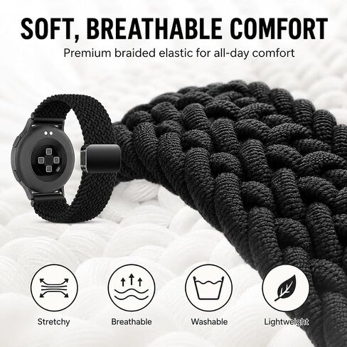 20MM Braided Stretchy Band Compatible with DR03 DR06 DR05 Watch Bands Fitpolo/TOOBUR/FQQ/BlazeChip DR06, Keeponfit DR05, YMZ/KIBFLE DR03, Soft Elastic Strap Bracelet Wrist Bands in Saudi Arabia