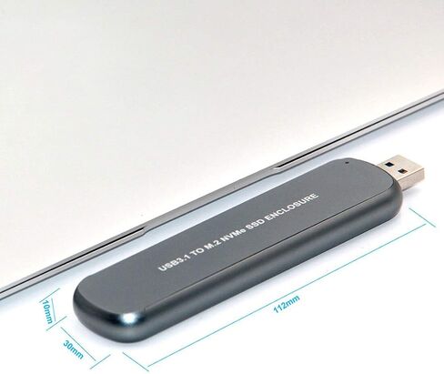 JMT M2 SSD Case Enclosure USB 3.1 to PCI-E M.2 SSD Hard Disk Case Box External Hard Drive Case for NVME 2242/2260/2280 M.2 SSD (Grey) in Saudi Arabia