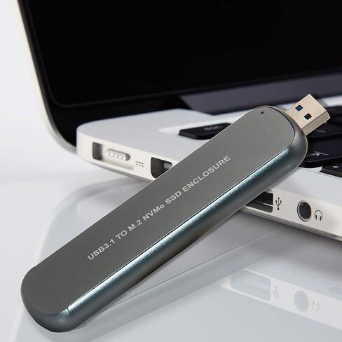 JMT M2 SSD Case Enclosure USB 3.1 to PCI-E M.2 SSD Hard Disk Case Box External Hard Drive Case for NVME 2242/2260/2280 M.2 SSD (Grey) in Saudi Arabia