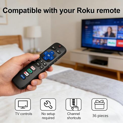 36 Pcs Bulk Pack Universal Replacement for Roku TV Remote - Compatible with TCL/Hisense/Onn/Sharp/Philips TVs (Not for Roku Stick/Box) in Saudi Arabia