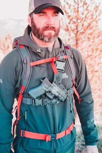 GunfightersINC Kenai Chest Holster for a 20/21/40 MOS Open, Left Hand, Next Vista GEN 1-4 in Saudi Arabia