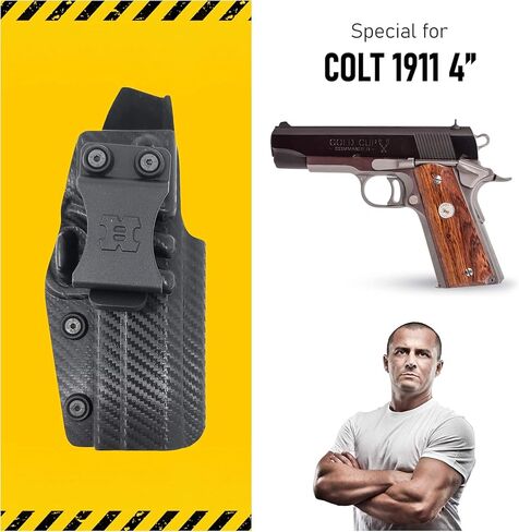 Houston Gun Holsters IWB Kydex Holster, 1911 4 in, Carbon Fiber in Kuwait
