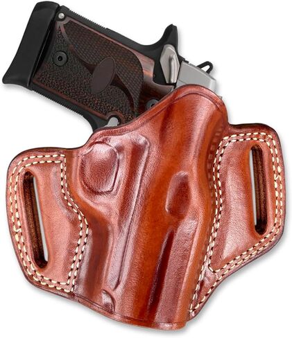 Masc Premium The Ultimate Leather OWB Pancake Holster Open Top Fit P938 9mm 3-inch. Right Hand Draw, Brown Color #1098# in Saudi Arabia