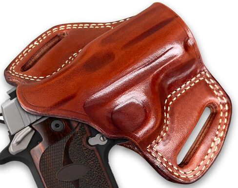 Masc Premium The Ultimate Leather OWB Pancake Holster Open Top Fit P938 9mm 3-inch. Right Hand Draw, Brown Color #1098# in Saudi Arabia