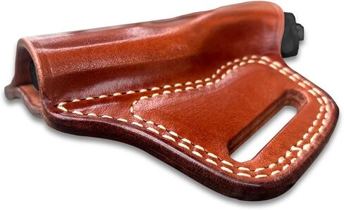 Masc Premium The Ultimate Leather OWB Pancake Holster Open Top Fit P938 9mm 3-inch. Right Hand Draw, Brown Color #1098# in Saudi Arabia