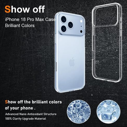 Crystal Clear for iPhone 18 Pro Max Case, Slim Fit Transparent TPU Cover in Saudi Arabia