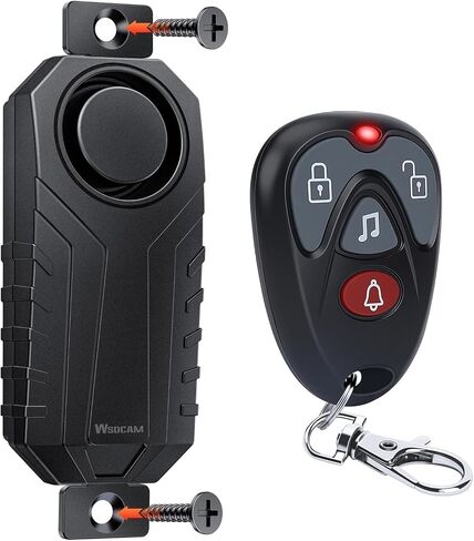 WSDCAM Screw-Mounted Trailer Anti-Theft Alarm - 113dB Loud Vibration Security Car Alarm with 7-Level Sensitivity, IP65 Waterproof, 130ft Remote Control for Truck Tool Box, Rooftop Cargo & Outdoor Gear in Saudi Arabia