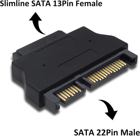 Slimline SATA 13Pin Female to 22Pin Male Converter Adapter in Saudi Arabia