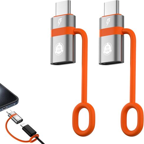 USB C to Li-gh-tning Adapter, PD60W Fast Charging and Data Transfer, USB C Plug to IP Female Adapter, Compatible with 17/17 Plus/17 Pro Max Phones, Does not Support Headphone and OTG Functions in Saudi Arabia
