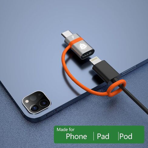 USB C to Li-gh-tning Adapter, PD60W Fast Charging and Data Transfer, USB C Plug to IP Female Adapter, Compatible with 17/17 Plus/17 Pro Max Phones, Does not Support Headphone and OTG Functions in Saudi Arabia