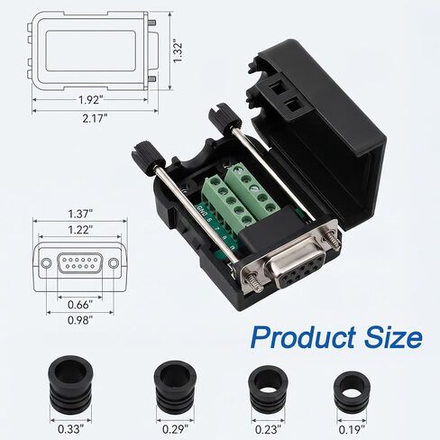 9PIN Port Solderless Serial Adapter, DB9 Female Breakout Connector in Saudi Arabia