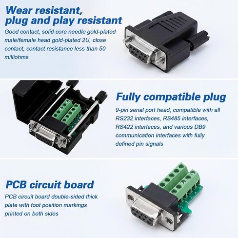 9PIN Port Solderless Serial Adapter, DB9 Female Breakout Connector in Saudi Arabia