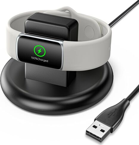 Wanme Charger Stand for Fitbit Charge 6/5 & Luxe, Magnetic Dock with 4.4ft USB Cable, Fast-Charging Accessory with Stable Base for Fitbit Charge 6 / Charge 5 / Luxe Smartwatch (Black) in Saudi Arabia