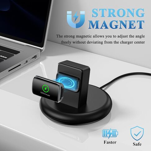 Wanme Charger Stand for Fitbit Charge 6/5 & Luxe, Magnetic Dock with 4.4ft USB Cable, Fast-Charging Accessory with Stable Base for Fitbit Charge 6 / Charge 5 / Luxe Smartwatch (Black) in Saudi Arabia